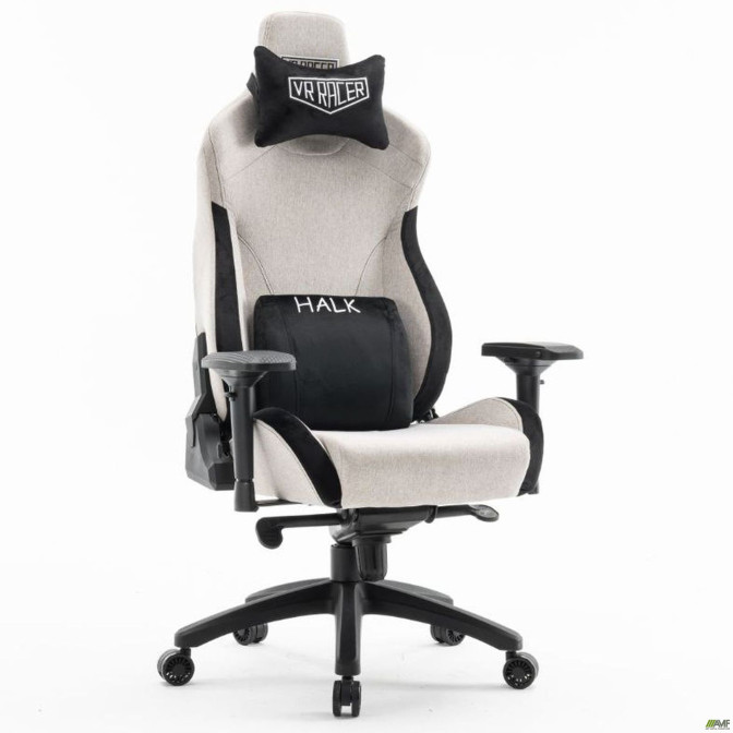 Крісло геймерське VR Racer Textile Halk сірий/чорний AMF Крісло геймерське VR Racer Textile Halk сірий/чорний AMF