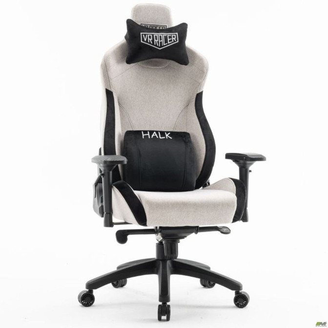 Крісло геймерське VR Racer Textile Halk сірий/чорний AMF