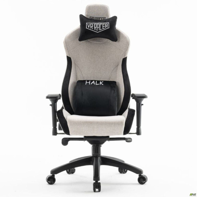 Крісло геймерське VR Racer Textile Halk сірий/чорний AMF