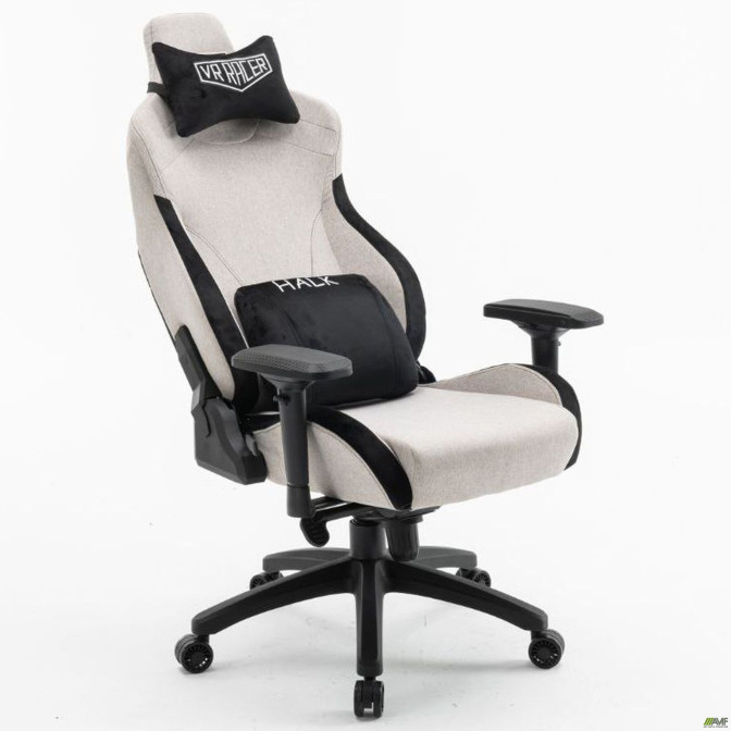 Крісло геймерське VR Racer Textile Halk сірий/чорний AMF