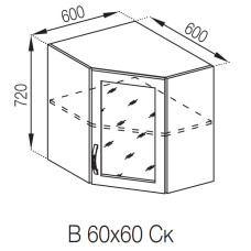 Кухонная секция верхняя 60*60Ск Оля Мир мебели