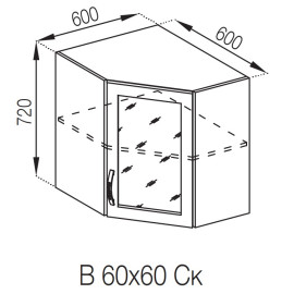 Кухонная секция верхняя 60*60Ск Оля Мир мебели