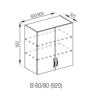 Кухонная секция верхняя В 80 (h-920) Прованс Мир мебели