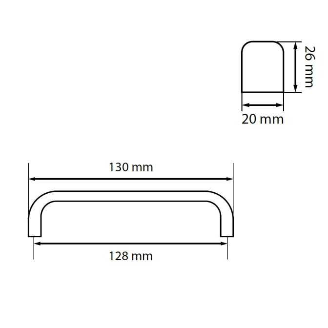 Ручка металева СС-128мм HL-24-ST MiroMark