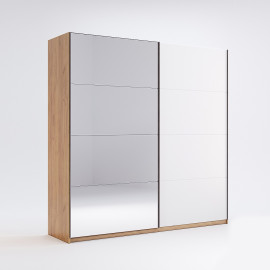 Шафа-купе з дзеркалом 2,0*2,1 Асті / Asti Глянець Білий - Дуб Крафт MiroMark AS-19-WB