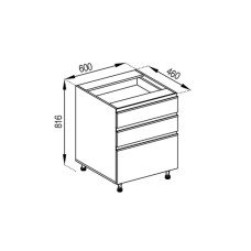 Кухонная секция нижняя Н 60 3Ш (2 + 1) FAVORIT Софи Мир мебели