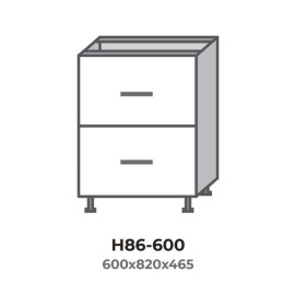 Кухонная секция Н86-600 нижняя 600 две шухляды Оптима Эверест  