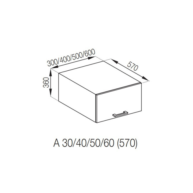 Кухонная секция антресоль А 30 (570) Марта Мир мебели