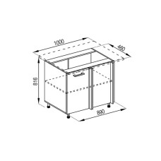 Кухонная секция нижняя Н 100 Марта Мир мебели