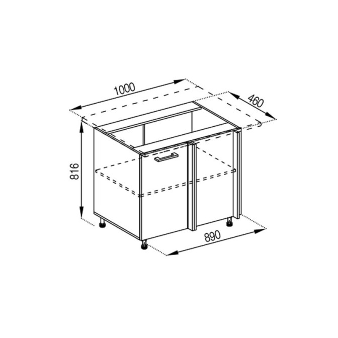 Кухонная секция нижняя Н 100 Марта Мир мебели