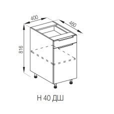 Кухонная секция нижняя Н 40 ДШ FAVORIT Милана Мир мебели