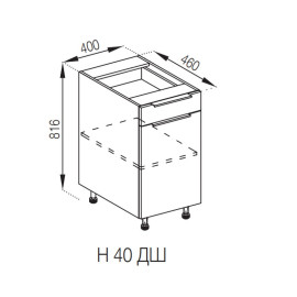 Кухонная секция нижняя Н 40 ДШ FAVORIT Милана Мир мебели