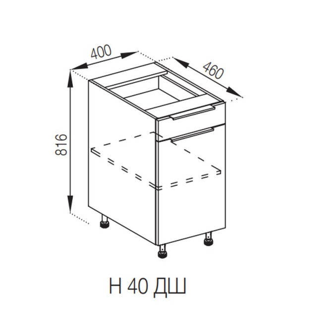 Кухонная секция нижняя Н 40 ДШ FAVORIT Милана Мир мебели