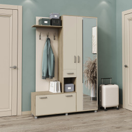 Прихожая Реприза Дуб Белый / Сатин Мир Мебели