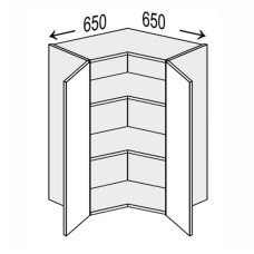 Кухонна секція Вінтаж верхня Кут В 90° 650х650/720 2дв VN-492W/9003 MiroMark