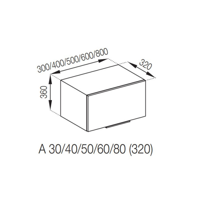 Кухонная секция антресоль А 60 (320) Милана Мир мебели