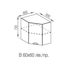 Кухонная секция верхняя 60*60 Адель Люкс Мир мебели 