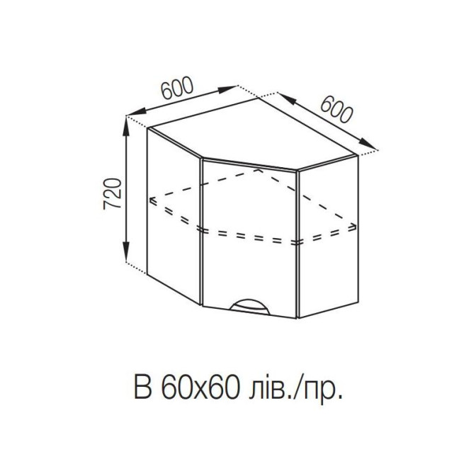 Кухонная секция верхняя 60*60 Адель Люкс Мир мебели 