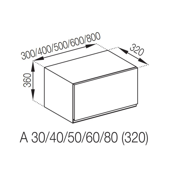 Кухонная секция антресоль А 80 (320) Тина Мир мебели