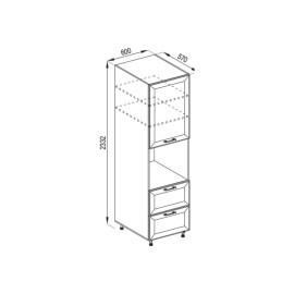 Кухонная секция пенал П 60 ДШ FAVORIT (h-920) Марго Мир мебели