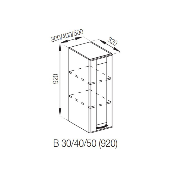 Кухонная секция верхняя В 40 (h-920) Доминика Мир мебели