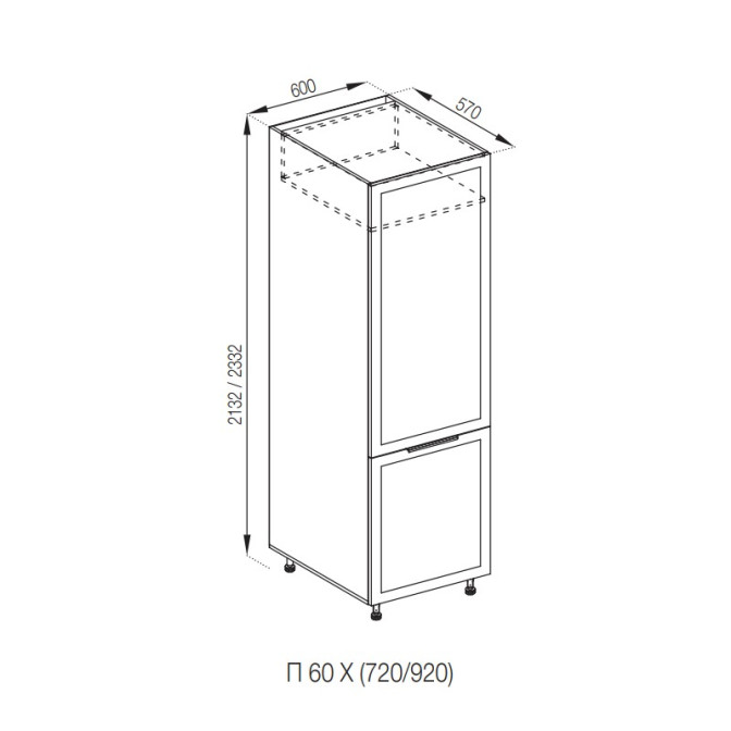 Кухонная секция пенал П 60 Х Анна Мир мебели