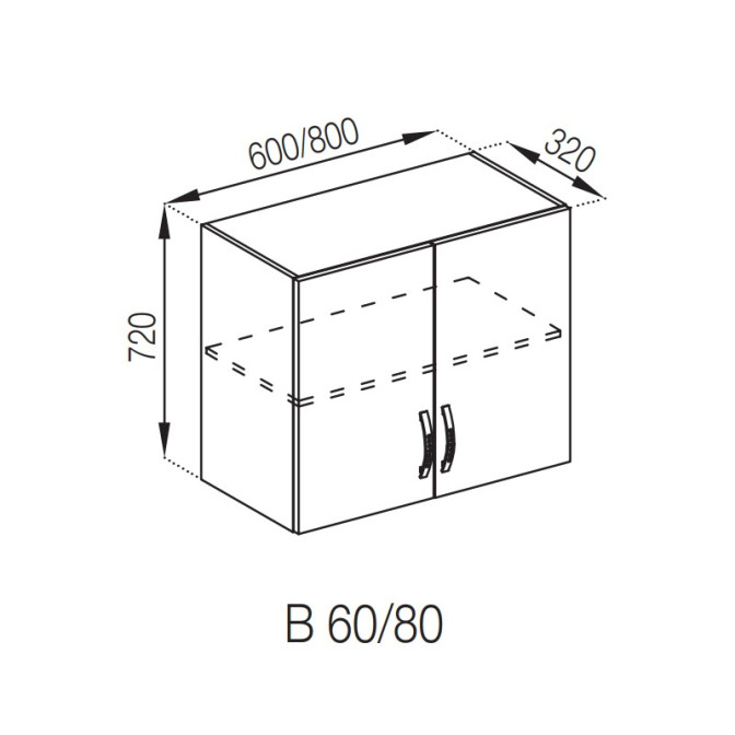 Кухонная секция верхняя В 80 Оля Мир мебели  