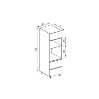 Кухонна секція пенал П 60 ДШ п/мікрохвиль. FAVORIT Софі Світ меблів
