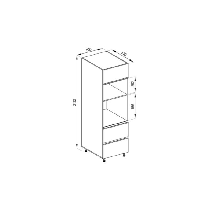 Кухонная секция пенал П 60 ДШ п/мікрохв. FAVORIT Софи Мир мебели