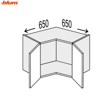 Кухонна секція Вінтаж верхній Кут В 90° 650х650/360 2дв Pro Blum VN-191W/9003 MiroMark