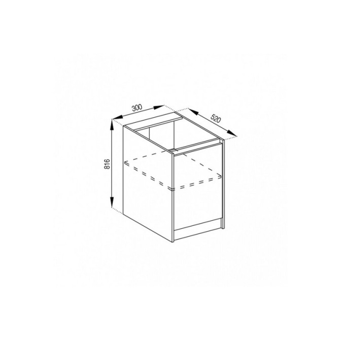 Кухонная секция нижняя Н 30 1Д Графити Мир мебели