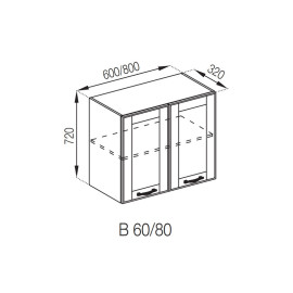 Кухонная секция верхняя В 60 Доминика Мир мебели 