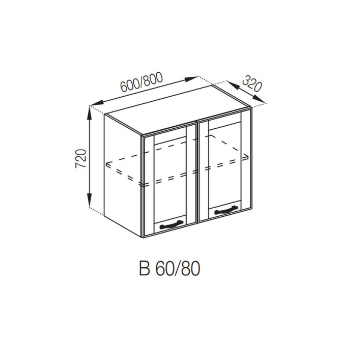 Кухонная секция верхняя В 60 Доминика Мир мебели 