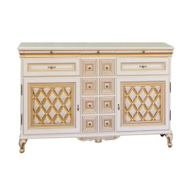 Комод 2Дв 1.7 Белый ДСП / Прованс Светлый Ливорно Мир Мебели