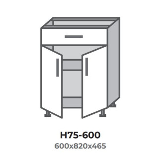 Кухонна секція Н75-600 нижня 600 одна шухляда дві дв. Оптима Еверест  