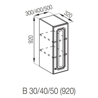 Кухонная секция верхняя В 30 (h-920) Валенсия Мир мебели
