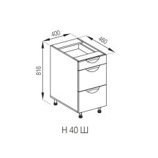 Кухонная секция нижняя Н 40Ш LUX Адель Люкс Мир мебели