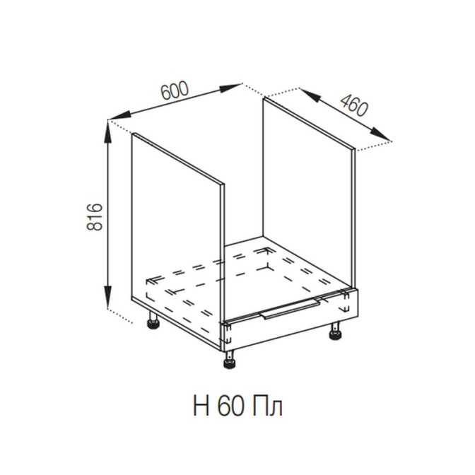 Кухонная секция нижняя Н 60Пл LUX Милана Мир мебели