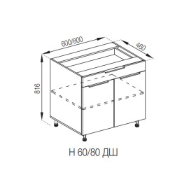 Кухонная секция нижняя Н 80 ДШ FAVORIT Милана Мир мебели