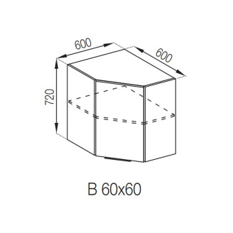 Кухонная секция верхняя 60*60 Алиса Мир мебели