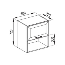 Кухонная секция верхняя В 60 Б п/мікрохв. Марго Мир мебели 