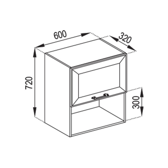 Кухонная секция верхняя В 60 Б п/мікрохв. Марго Мир мебели 