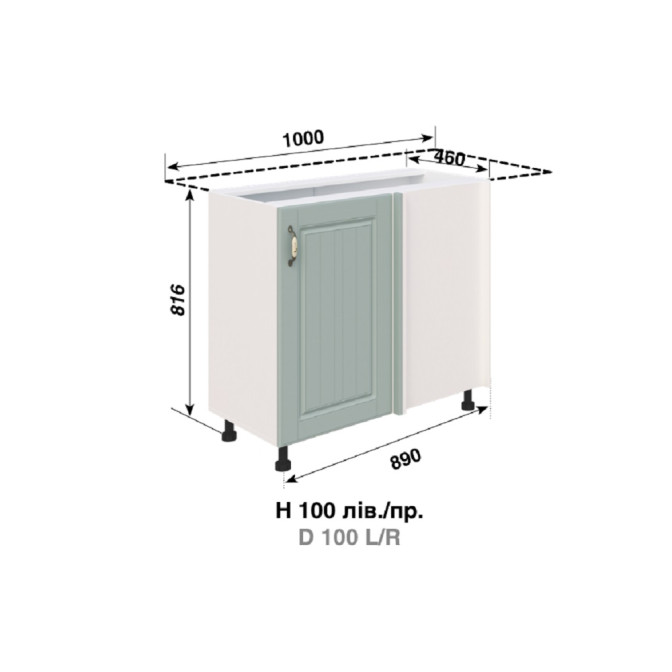 Кухонна секція нижня Н 100 Правий Оля Світ меблів