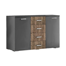 Комод Лілея Нова Дуб Гранж / Антрацит Світ Меблів