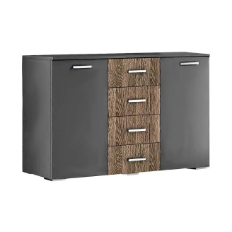 Комод Лилея Новая Дуб Гранж / Антрацит Мир Мебели Комод Лилея Новая Дуб Гранж / Антрацит Мир Мебели