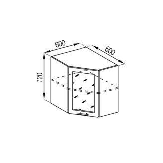 Кухонная секция верхняя 60*60Ск Адель Мир мебели