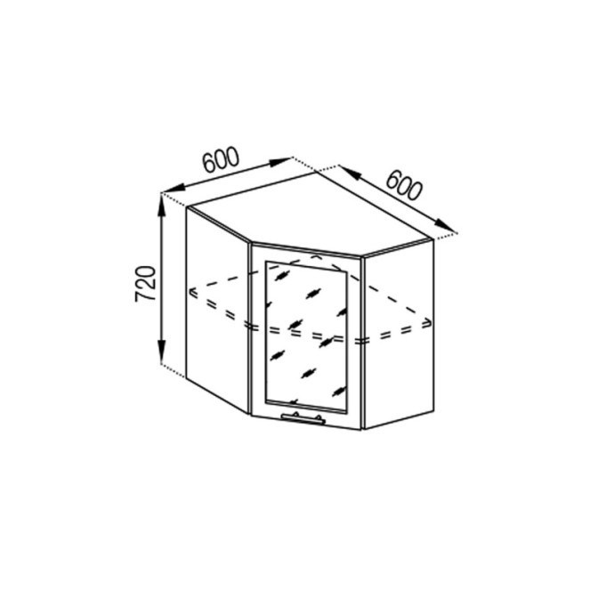 Кухонна секція верхня 60*60Ск Адель Світ меблів