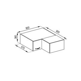 Кухонна секція антресоль А 90х90 кут прямий (570) Оля Світ меблів 