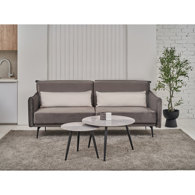 Комплект журнальних столів CT-30 Беатріс ребекка грей  +  чорний Vetro mebel