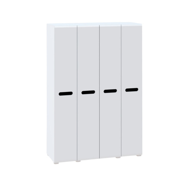 Шкаф 4Д 150 Глянец Белый / Чёрный Бьянко Мир Мебели